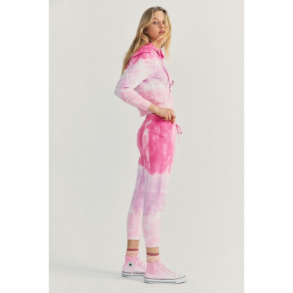 LoveShackFancy Kirby Hoodie & Etty Jogger Set in Linear Bubble Gum Pink Ombre XS